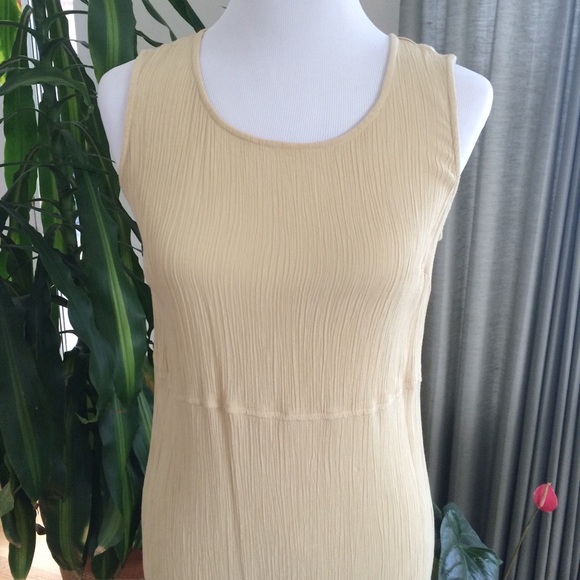 Vintage Pale Yellow Gauzy Maxi Dress & Sheer Embroidered Top Set M (8/10) - Picture 7 of 16